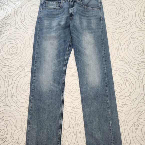 Unisex Slim Fit Blue Jeans w/ Minor Fading - Picture 2 of 10